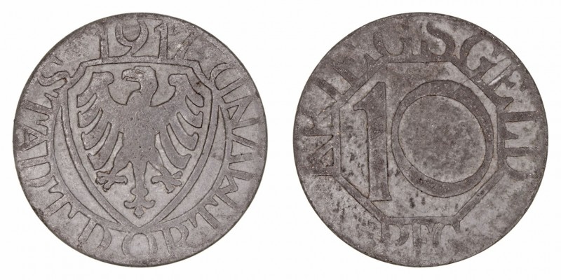 Alemania 
10 Pfennig. Zinc. 1917. Dortmund. Funk 103. MBC-.