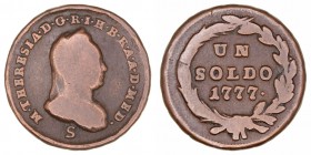 Austria María Teresa
Soldo. AE. 1777 S. 7.07g. Her.1865. Escasa. BC+.