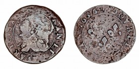 Francia Luis XIII
AE. 1636. Doble Lorrain. 1.47g. KM.87. BC-.