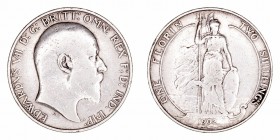 Gran Bretaña Eduardo VII
Florín. AR. 1902. 11.21g. KM.801. BC+.