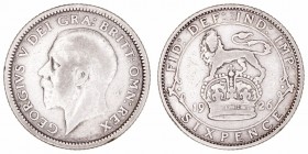 Gran Bretaña Jorge V
6 Pence. AR. 1926. 2.67g. KM.828. BC.
