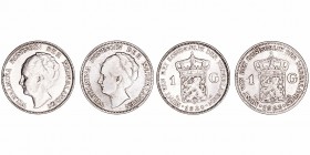 Holanda 
Gulden. AR. Lote de 2 monedas. 1923 y 1929. MBC a MBC-.