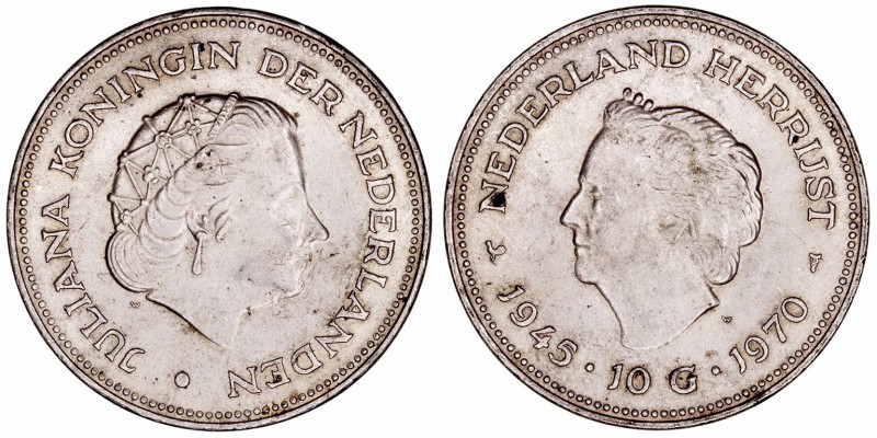 Holanda 
10 Gulden. AR. 1970. 25.02g. KM.195. MBC+.