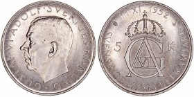Suecia Gustavo VI
5 Coronas. AR. 1952 TS. 22.88g. KM.828. EBC.