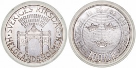 Suecia 
100 Coronas. AR. 1983. KM.861. Encapsulada. SC.