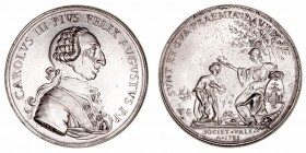 Carlos III
Medalla. AR. Sociedad de Amigos del País, Valencia 1785. Grabador Peleguer. 23.57g. 36.00mm. Medallero Valenciano pág.64 nº 96. Rayitas. M...