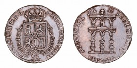 Isabel II
Medalla. AE. Mayoría de edad, Segovia 1843. 4.94g. 23.00mm. H.15 vte. Golpecitos en canto. (BC+).