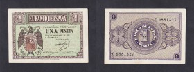 Estado Español, Banco de España
1 Peseta. Burgos, 30 abril 1938. Serie C. ED.428a. EBC.
