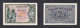 Estado Español, Banco de España
2 Pesetas. Burgos, 30 abril 1938. Serie A. ED.429. SC.