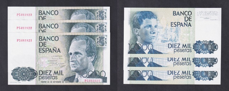 Juan Carlos I, Banco de España
10000 Pesetas. 24 septiembre 1985. Serie P. Trío...