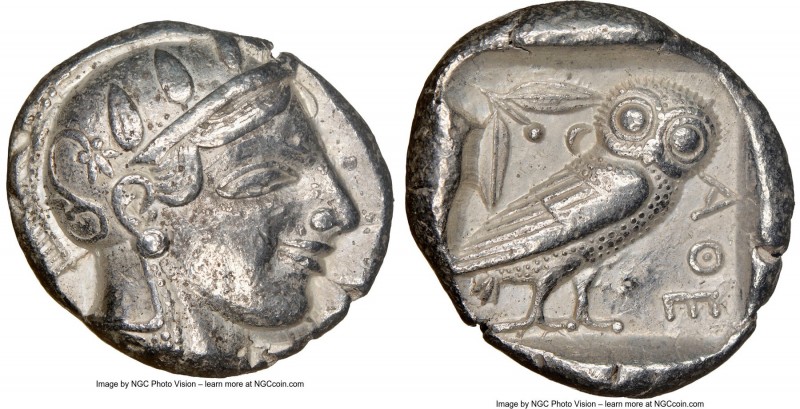 ATTICA. Athens. Ca. 465-455 BC. AR tetradrachm (25mm, 17.14 gm, 5h). NGC XF 5/5 ...