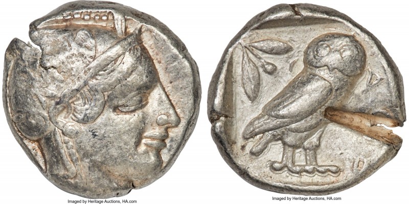 ATTICA. Athens. Ca. 455-440 BC. AR tetradrachm (24mm, 17.11 gm, 9h). About VF, t...