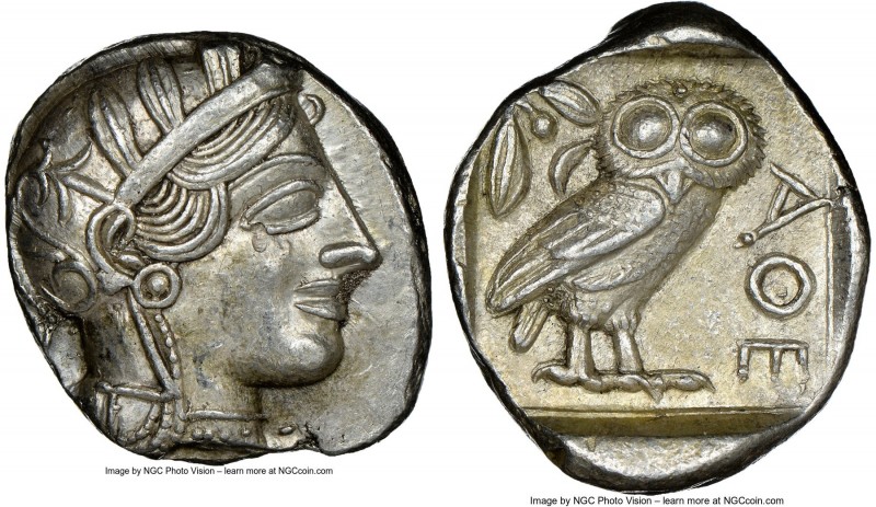 ATTICA. Athens. Ca. 440-404 BC. AR tetradrachm (26mm, 17.21 gm, 7h). NGC Choice ...