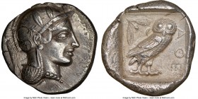 ATTICA. Athens. Ca. 440-404 BC. AR tetradrachm (26mm, 16.76 gm, 2h). NGC XF 5/5 - 2/5. ATTICA. Athens. Ca. 440-404 BC. AR tetradrachm (25mm, 17.20 gm,...