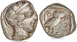 ATTICA. Athens. Ca. 440-404 BC. AR tetradrachm (26mm, 17.16 gm, 8h). Choice Fine. Mid-mass coinage issue. Head of Athena right, wearing crested Attic ...