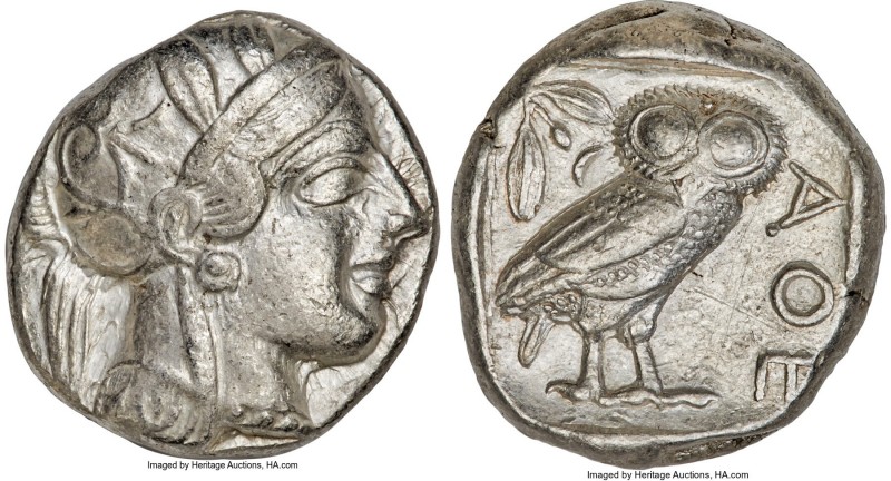 ATTICA. Athens. Ca. 440-404 BC. AR tetradrachm (24mm, 17.17 gm, 5h). XF. Mid-mas...
