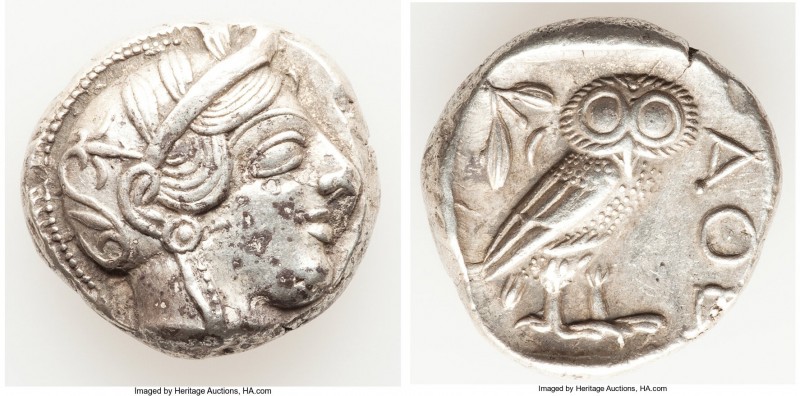 ATTICA. Athens. Ca. 440-404 BC. AR tetradrachm (24mm, 17.15 gm, 9h). VF. Mid-mas...