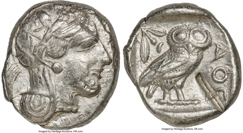 ATTICA. Athens. Ca. 440-404 BC. AR tetradrachm (25mm, 17.13 gm, 7h). XF, test cu...