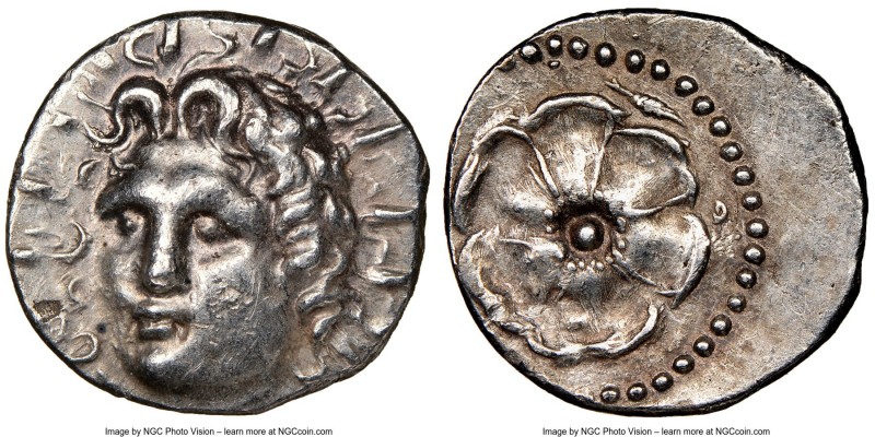 CARIAN ISLANDS. Rhodes. Ca. 84-30 BC. AR drachm (19mm, 4.43 gm, 1h). NGC AU 4/5 ...