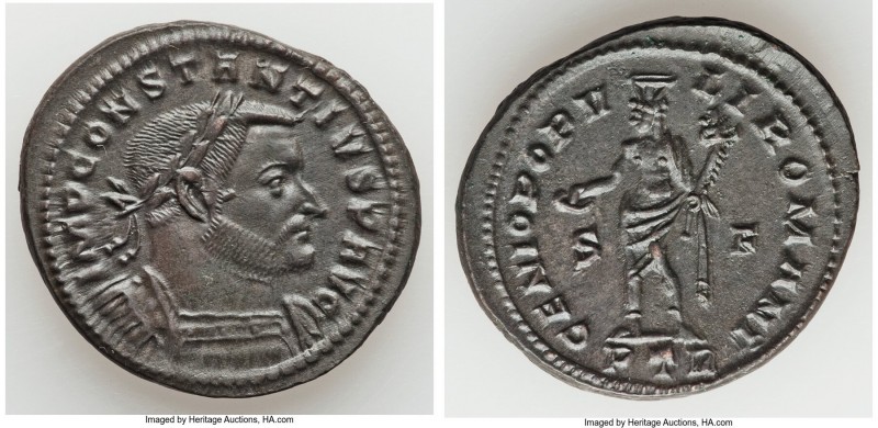 Constantius I (AD 305-306). BI follis or nummus (30mm, 11.18 gm, 12h). Choice XF...