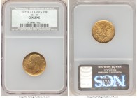 Zog I gold 20 Franga Ari 1927-R Genuine NCS, Rome mint, KM10, Fr-2. Mintage: 6,000. AGW 0.1867 oz. 

HID09801242017

© 2020 Heritage Auctions | Al...