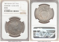 Republic Souvenir Peso 1897 XF45 NGC, Gorham mint, KM-XM3. Mintage: 4,856. Type III "Close date" with stars above baseline. 

HID09801242017

© 20...