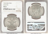 Republic "Star" Peso 1934 MS62 NGC, KM15.2. Last year of type. 

HID09801242017

© 2020 Heritage Auctions | All Rights Reserve