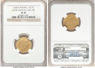 Louis XIII gold 1/2 Louis d'Or 1643-A XF40 NGC, Paris mint, KM125 (not KM101 as noted on holder). Long Curl variety. 

HID09801242017

© 2020 Heri...