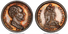 Bavaria. Maximilian I Joseph silver Specimen "Death Memorial" Medal 1825 SP64 PCGS, Witt-2548. 19mm. MAXIMIL. IOS. KOENIG VON BAYERN his bust right / ...