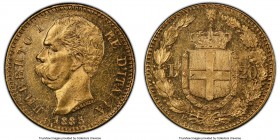 Umberto I gold 20 Lire 1885-R MS62 PCGS, Rome mint, KM21. AGW 0.1867 oz. 

HID09801242017

© 2020 Heritage Auctions | All Rights Reserve