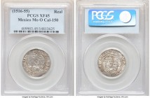 Charles & Johanna Real ND (1516-1555) Mo-O XF45 PCGS, Mexico City mint, KM0007. 

HID09801242017

© 2020 Heritage Auctions | All Rights Reserve