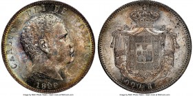 Carlos I 1000 Reis 1899 MS64 NGC, KM540. Lovely toning and cartwheel luster. 

HID09801242017

© 2020 Heritage Auctions | All Rights Reserve