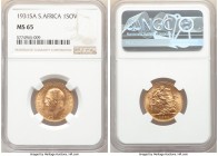 George V gold Sovereign 1931-SA MS65 NGC, Pretoria mint, KM-A22, S-4005. Rose colored toning with full mint bloom. 

HID09801242017

© 2020 Herita...