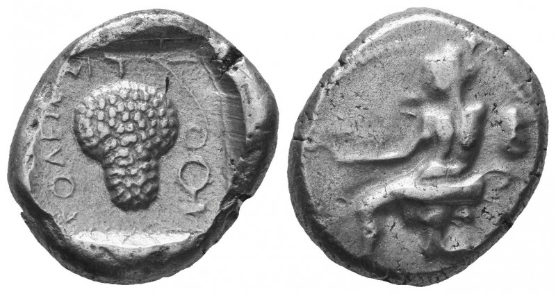 Cilicia, Soloi AR Stater. Circa 440-410 BC. Amazon kneeling left, quiver and bow...
