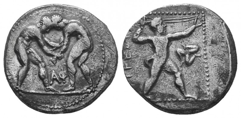 PAMPHYLIA. Aspendos. Circa 380/75-330/25 BC. Stater. Two nude wrestlers, standin...