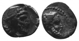 Greek Obol, Ca. 350-300 BC. AR

Condition: Very Fine

Weight: 0.60 gr
Diameter: 9 mm