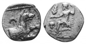 Greek Obol, Ca. 350-300 BC. AR

Condition: Very Fine

Weight: 0.50 gr
Diameter: 9 mm