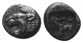 Greek Obol, Ca. 350-300 BC. AR

Condition: Very Fine

Weight: 0.90 gr
Diameter: 8 mm