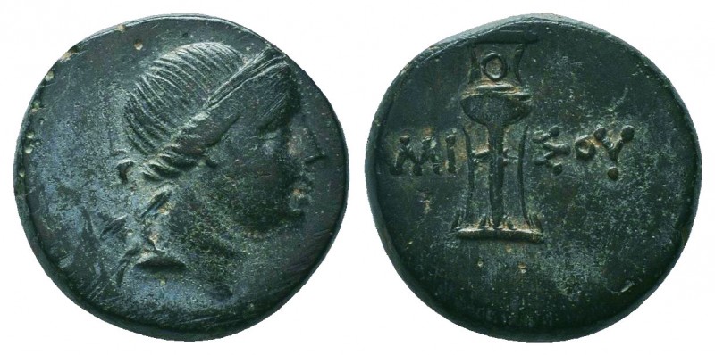 PONTOS. Amisos. Ae (Circa 125-100 BC). Time of Mithradates VI Eupator.
Obv: Bust...