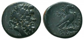 PHRYGIA. Amorion. Ae (2nd-1st centuries BC). Sokrates and Aristodes, magistrates.
Obv: Laureate head of Zeus right.
Rev: ΣΩΚΡΑΤ / ΑΡΙΣΤΕΙΔΟΥ / ΑΜΟΡΙΑΝ...
