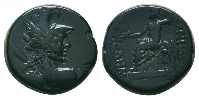 LYCAONIA. Ikonion. Ae (1st century BC). Menedem- Timotheos, magistrate. Obv: Bus...
