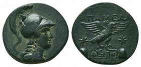 PHRYGIA. Apameia. Circa 88-40 BC. AE Uncertain magistrate. Bust of Athena to right, wearing crested Corinthian helmet and aegis. Rev. AΠAMEΩN - Eagle ...