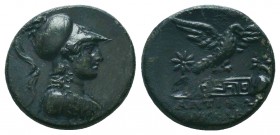 PHRYGIA. Apameia. Circa 88-40 BC. AE. Antiphon, son of Menekles, magistrate. Bust of Athena to right, wearing crested Corinthian helmet and aegis. Rev...