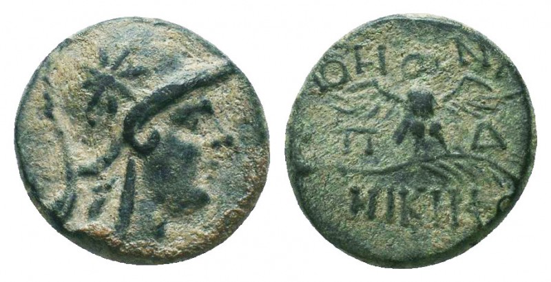 MYSIA. Pergamon. Ae (Circa 200-133 BC).
Obv: Head of Athena right, wearing helme...