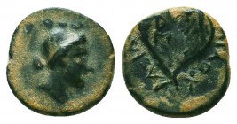 KINGS OF CAPPADOCIA. Ariarathes III (Circa 230-220 BC). Ae. Uncertain mint in Cappadocia. Obv: Turreted bust of Ma-Kybele right. Rev: BΑΣIΛEΩΣ APIAPAΘ...
