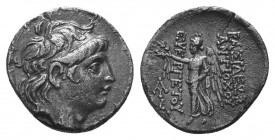 SELEUKID KINGS OF SYRIA. Antiochos VII Euergetes (Sidetes), 138-129 BC. Drachm. Uncertain mint in Cilicia, Syria, or Northern Mesopotamia. Diademed he...