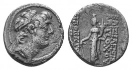 SELEUKID EMPIRE. Antiochos IX Eusebes Philopator (Kyzikenos). 114/3-95 BC. AR Drachm. Antioch on the Orontes mint. Third reign at Antioch, circa 96-95...
