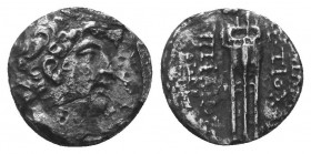 SELEUKID KINGS OF SYRIA. Antiochos VIII Epiphanes (Grypos), 121/0-97/6 BC. Drachm , Antiochia on the Orontes, 109-96. Diademed head of Antiochos VIII ...
