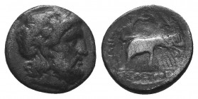 SELEUKID KINGDOM. Seleukos I Nikator (312-281 BC). Drachm.
Obv: Laureate head of Zeus right.
Rev: BAΣIΛEΩΣ / ΣEΛEYKOY.
Athena, holding spear and shiel...