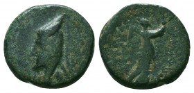 KINGS OF ARMENIA. Arkathias I (Early 2nd century BC). Ae.
Obv: Head left, wearing tiara.
Rev: Nike standing right, holding wreath.
Armenian Numismatic...